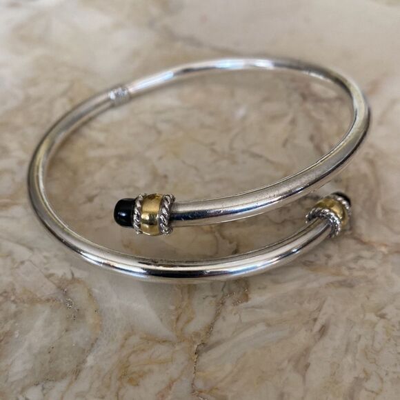 Vintage 925 Sterling Silver Bypass Bracelet - Picture 4 of 11